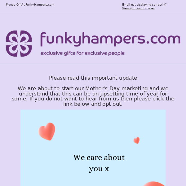 Opt Out of Mothers Day Emails