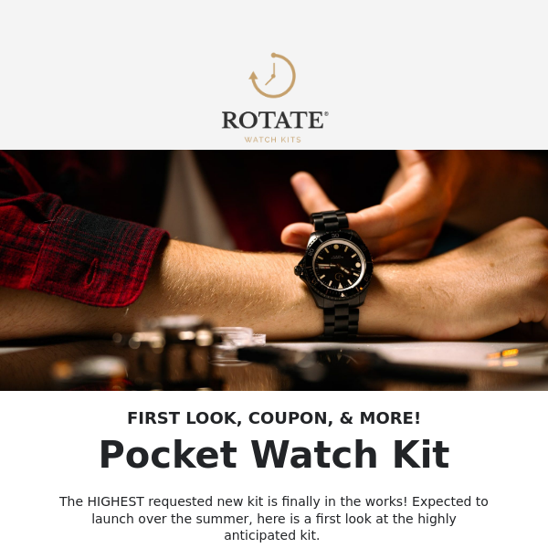 📣 Early Look at our Pocket Watch Kit, Coupon, & More!