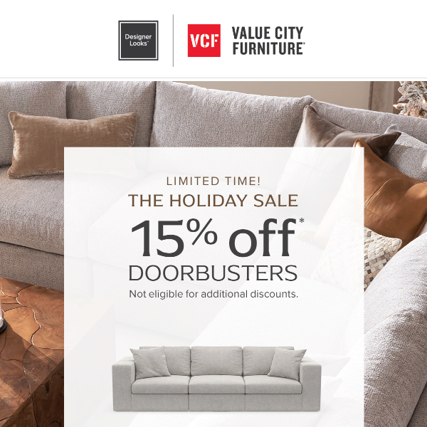 15% off Holiday Sale Doorbusters. (Yes, rly.)