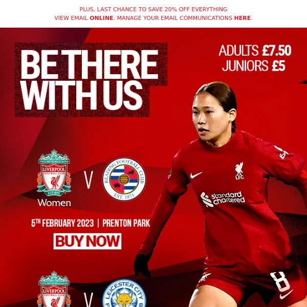 Watch LFC Women at Prenton this February