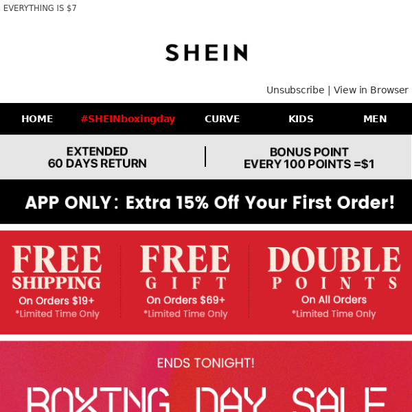 #SHEINboxingday | ENDS TONIGHT!