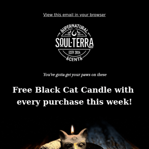 Free Black Cat Candle this Week