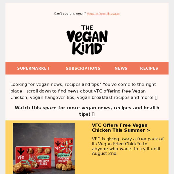 Free Vegan Chicken from VFC 🤩