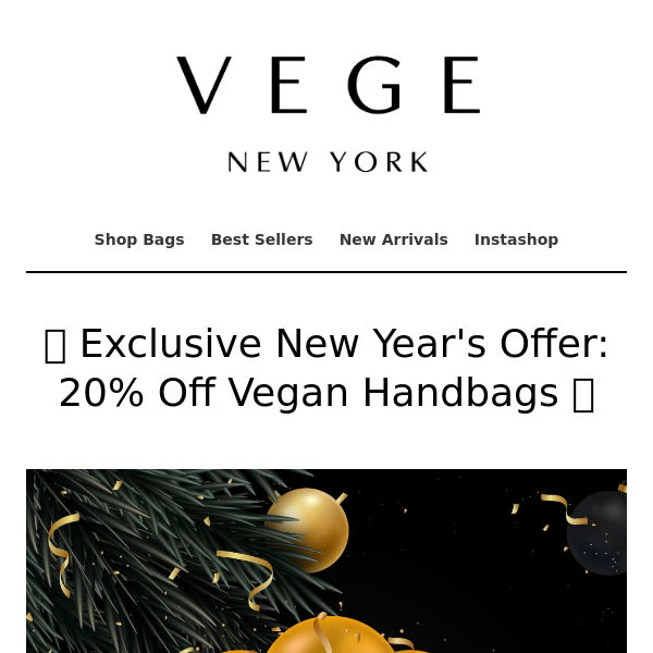 🎉 Exclusive New Year's Offer: 20% Off Vegan Handbags 🌟