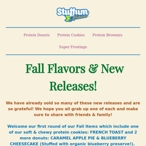 🎉Shop our FALL ITEMS! French Toast Cookies & Blueberry Cheesecake Donuts! 🎉