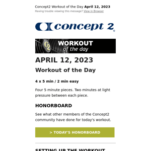 Workout of the Day: April 12, 2023