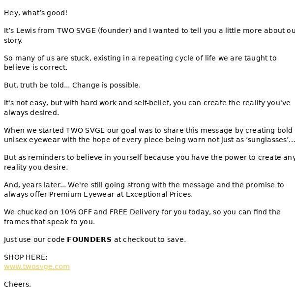 A Message From The Founder