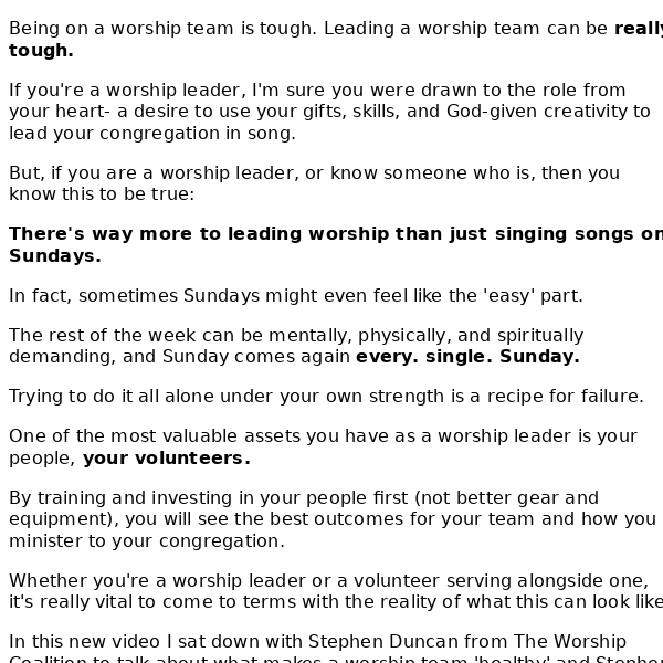 Grow your worship team