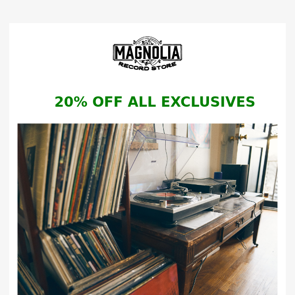 20% Off All Exclusive Pressings!