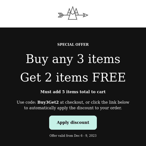 Buy 3 Get 2 FREE site wide 🎄