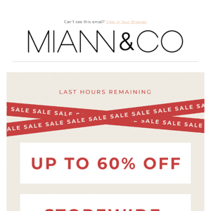 Miann & Co Woman Sale Ends 5pm AEDT!