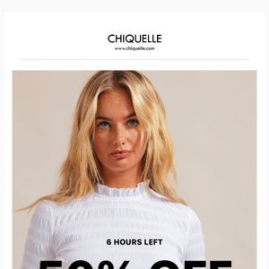 6 HOURS LEFT: 50% off ending tonight