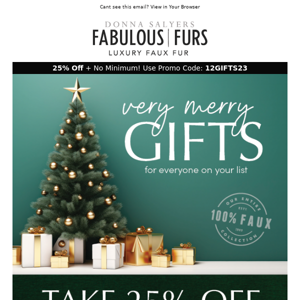 Very Merry Gifts for 25% Off + No Minimum!