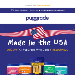 PupGrade is made in the USA 🦅 🇺🇲