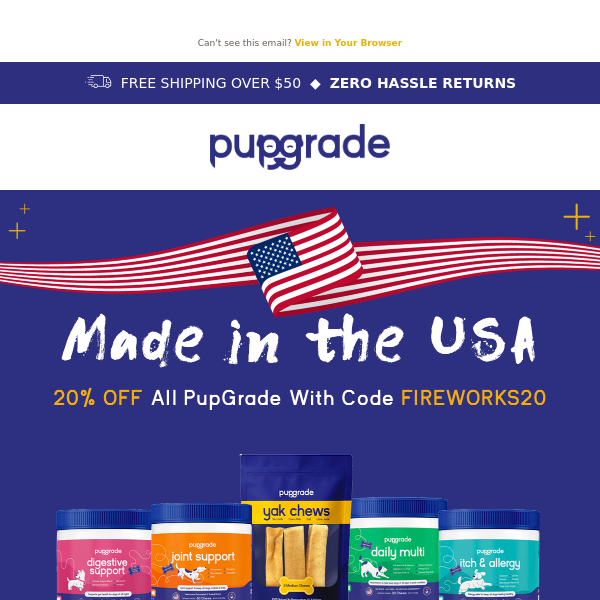 PupGrade is made in the USA 🦅 🇺🇲