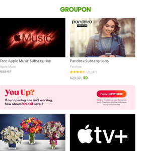 Free Apple Music Subscription | Pandora Subscriptions | Flowers and Plants with Shipping