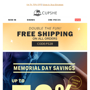 Huge savings and FREE SHIPPING in the Memorial Day sale!