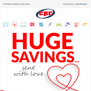 Huge Savings… sent with love