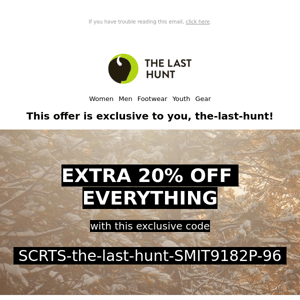 Psst… The Last Hunt, have you heard about our Secret Sale?