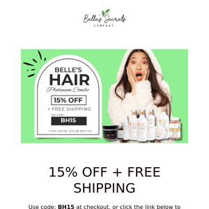 15% OFF + FREE SHIPPING 😱😱😱