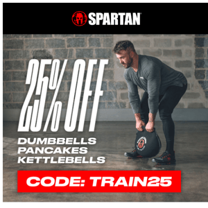 25% off dumbells, kettlebells, pancakes