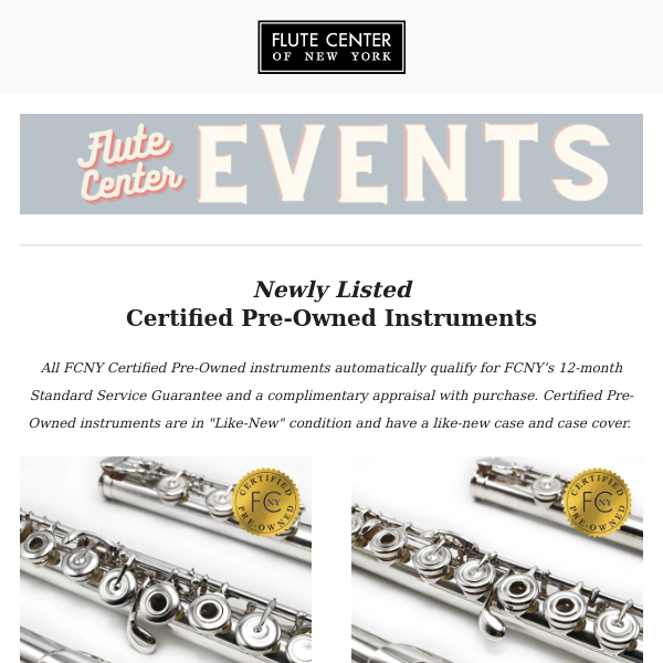 July Certified Pre-Owned & Recently Reduced Flutes🌟