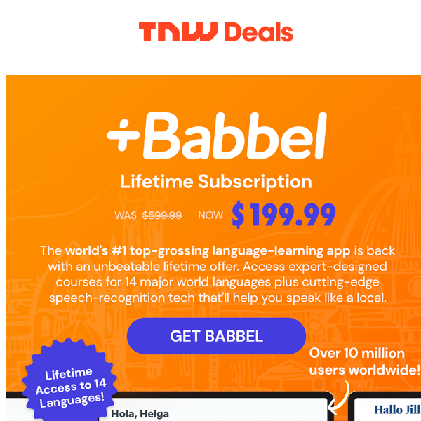 50% Off Babbel 💙🧡 Become Fluent in a Month!
