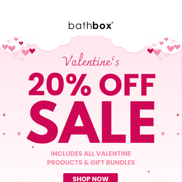 20% off all Valentine products & gifts