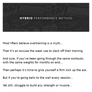 Is overtraining REALLY a myth?