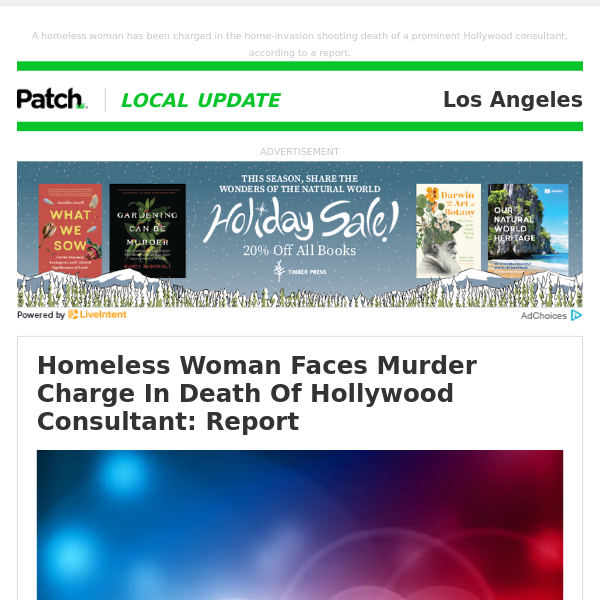 Homeless Woman Faces Murder Charge In Death Of Hollywood Consultant: Report (Thu 11:17:54 AM)