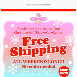 🎉FREE SHIPPING starts now! This weekend only xo