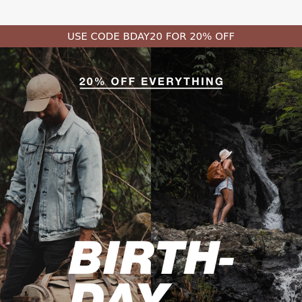 HBD to us! 🎉 Shop the sale and save 20% on everything!