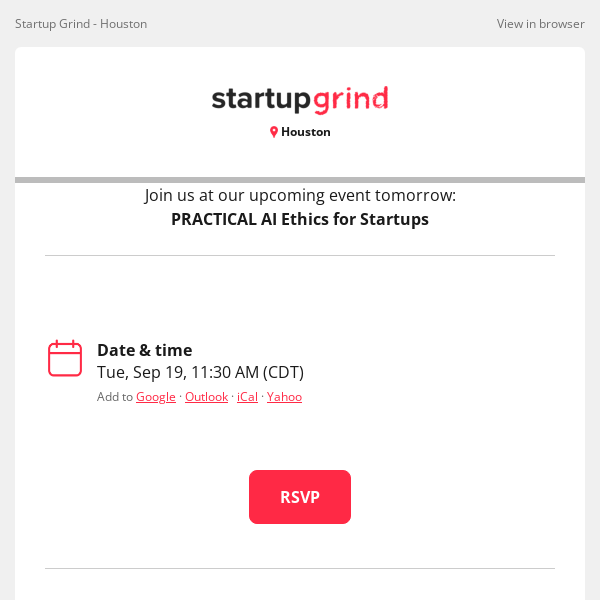 Event Tomorrow: PRACTICAL AI Ethics for Startups