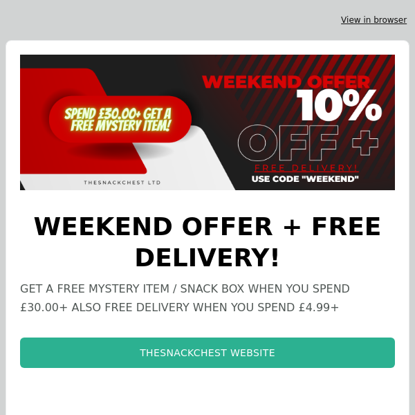 WEEKEND SALE + FREE DELIVERY