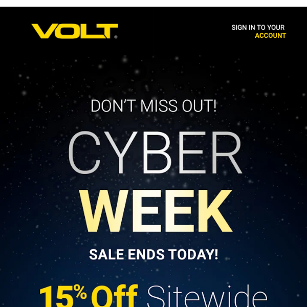 Don't Miss Out: Cyber Week's 15% Sitewide Ends Today!