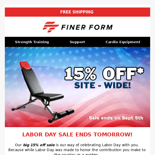 Save 15% Before the Finer Form Labor Day Sale Ends