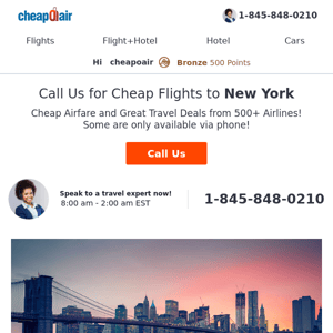 Your Trip to New York is Just One Call Away!