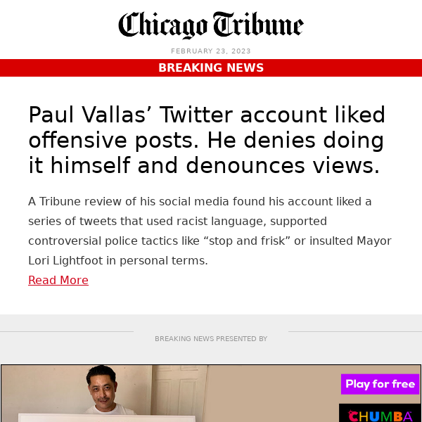 Paul Vallas’ Twitter account liked racist posts. He denies doing it himself.