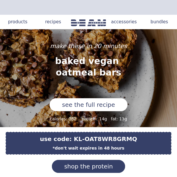 vegan baked oatmeal bars