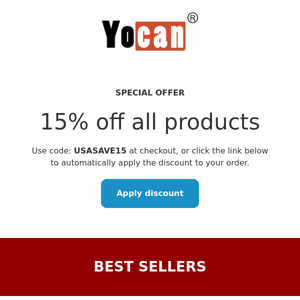 15% Off Yocan USA!