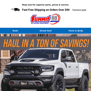 Get Up To $160 Summit Bucks On Select Truck Parts!