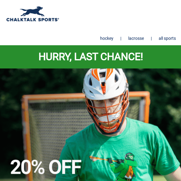 Last Chance! 20% Off St. Patrick's Day Gear Ends Tonight