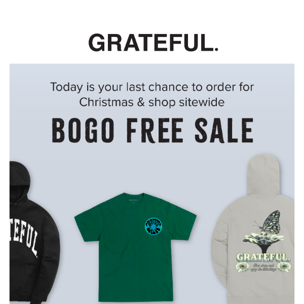 Buy 1, Get 1 FREE All Apparel Ends Tonight!