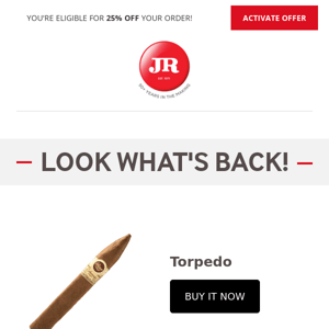 🔔 Back in stock! The Torpedo is available again! 🔔