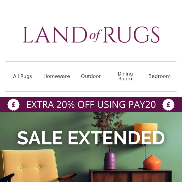 Land of Rugs UK, PayDay Sale Extended ⚠️