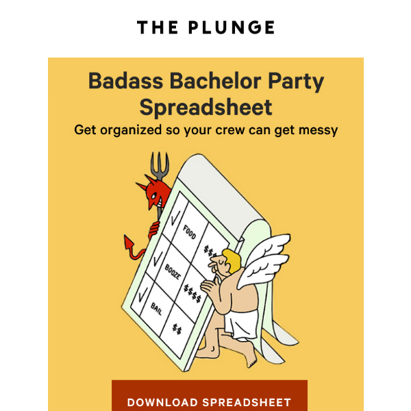 The badass bachelor party spreadsheet