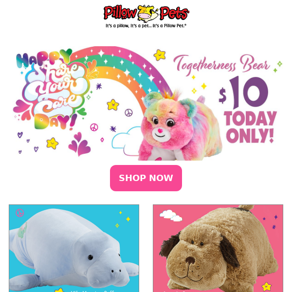 $10 ONLY! Care Bear Pillow Pet! 😍