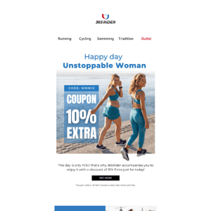 Extra 10% off for you 🏃🏻‍♀️💥 Unstoppable Woman