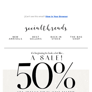🥳 BIG holiday SAVINGS! Take 50% off select final sale items!