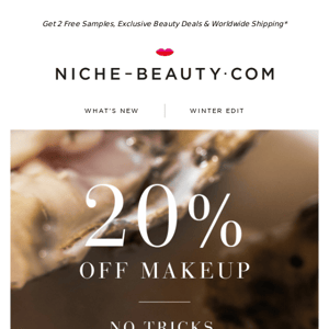 No tricks, just beauty treats: 20% off Make-Up - only today!